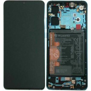 Originální Huawei P30 LCD displej s rámečkem a baterií, Aurora Blue