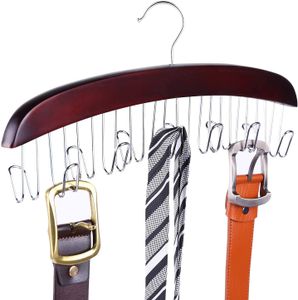 Krawattenhalter Holz I Premium Kleiderschrank Krawattenbügel, Kleiderbügel I Organizer Aufbewahrung für 12 Krawatten, Gürtel, Schals