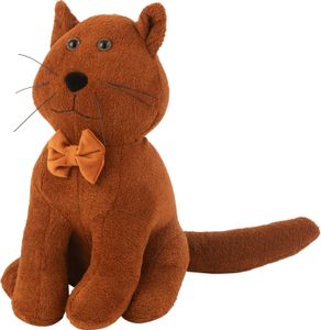 Manahee Design | Türstopper Katze mit Fliegenband Schleife | Brauner Stoff | 27 x 36 x 16 cm