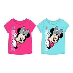 Minnie Mouse Shirt mit glitzernder Schleife & Schriftzug pink,122