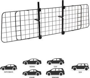 Ohrádka pro psy do auta s nastavitelnou šířkou 118-129 cm, dělicí ohrádka pro univerzální použití
