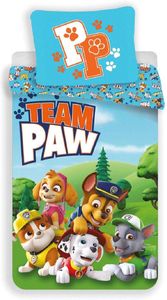 Paw Patrol Team - Kinder Bettwäsche Set 140 x 200 und 60 x 80 cm -  Baumwolle