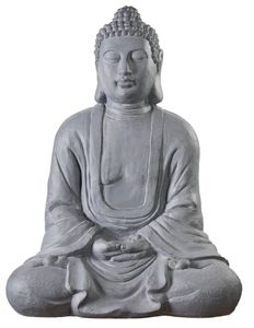 Schöner riesiger Buddha 80 cm Steinfigur Garten Deko Figur Skulptur Feng Shui sitzend