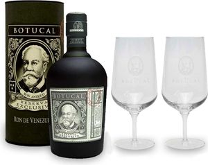 Botucal Reserva Exclusiva Rum mit Geschenkverpackung mit 2 Botucal Nosing Gläser 0,70l (40% Vol) Ron de Venezuela Glas Longdrinkglas - Set - [Enthält Sulfite]