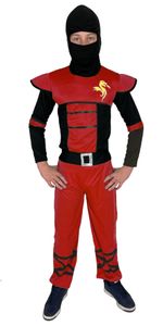 rotes Ninja Kostüm für Kinder - Größe 110-152, Größe:110/116