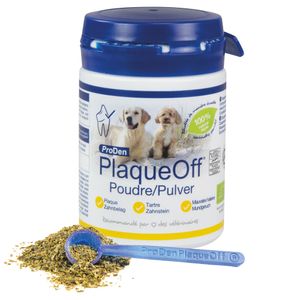 PlaqueOff®-Pulver - zur Vorbeugung und Beseitigung von schlechtem Atem und Zahnstein   