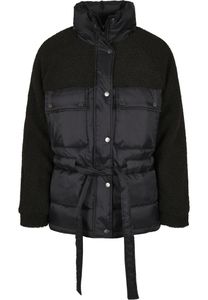 Urban Classics Damen Winter-Jacke Sherpa Mix Puffer Jacket TB3768 Schwarz Black 4XL