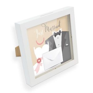itenga Bilderrahmen Geldgeschenk Just married Brautpaar (Motiv 23) - Einleger, Umschlag