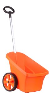 Schubkarre 2 Räder Gartenschubkarre 67 Liter Gartenkarre Handwagen Gartenwagen Handwagen Schubkarre mit Vollgummirad Gartentrolley Kunststoff (orange)