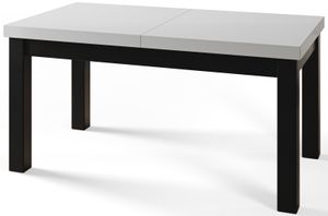 Esstisch 120 cm / 160 cm, Ausziehbarer Tisch, Küchentisch, Esszimmer Tisch, Wohnzimmertisch, Zimmertisch, Moderner Tisch, Loft Tisch, Schwarze Beine, Classic, 120x80, Weiß