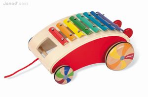 JANOD Tatoo Zieh Xylophon Nachziehspielzeug Spielzeug Kleinkinder Instrumente