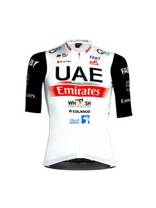 PISSEI Kurzarm Fahrradtrikot - UAE TEAM EMIRATES 2024 KIDS - Weiß/Rot/Schwarz 14Y