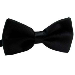 Herren-Krawatte, Schleife, glatt, einfarbig, verstellbar, leicht, koreanischer Stil, Hochzeitskrawatte für Party, Bankett, Abschlussball, Schwarz