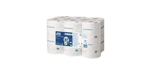 TORK Papier toaletowy SmartOne® Mini 2-warstwowy biały 620 listków 12 szt./opak.