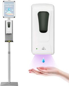 GOPLUS Automatisch Desinfektionsspender mit Sensor, 1000ml, Höhenverstellbar Desinfektionssäule Infoständer, Desinfektionsständer, freistehen & Wandmontage
