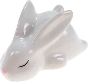 Hase liegend klein weiß Keramik Porzellan 8x5x4,5cm Ostern Frühling Deko Figur, Menge:1 St.