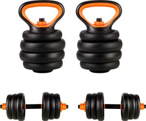 CCLIFE Kugelhantel Kettlebell Kurzhantel Langhantel 2er Hantelset Dumbbell verstellbar, Color:Ohne Verbindungsrohr. 2x10 KG