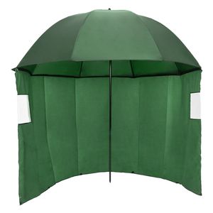 ECD Nemecko Rybársky dáždnik s bočnou stenou a dvoma priezormi, 240 cm, ako ochrana proti vetru a dažďu pri rybolove, vodotesný, rybársky dáždnik, kempingový/rybársky dáždnik nastaviteľný, rybársky stan kaprový stan