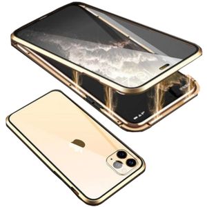 Für Apple iPhone 15 Beidseitiger 360 Grad Magnet Hülle Bumper Gold