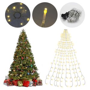 Jiubiaz LED osvetlenie vianočného stromčeka 280 LED diód 2,8 m vonkajšie osvetlenie vianočného stromčeka s krúžkom Svetlá na vianočný stromček LED mantinel Teplá biela