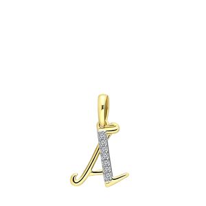 Lucardi - Damen Armreif mit Diamant - Buchstabenförmig - Schmuck - Geschenk Gold