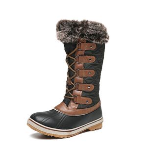 ASKSA Damen Schneestiefel Wasserdicht Warm Gefuettert Winterstiefel Bequem Snow Boots, Braun, Groesse: 39