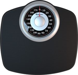 Adamson A25 Analoge Personenwaage – bis zu 180 kg – 5,3 Zoll Zifferblatt auf 31 x 30 cm großer Plattform – Rutschfeste Gummioberfläche