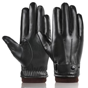 Touchscreen Handschuhe Herren Wasserabweisend Lederhandschuhe Winter Thermo Warm Fahrradhandschuhe