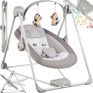 Babyschaukel Dogs, klappbar, 5 Geschwindigkeitsstufen, Timer - hellgrau Babyschaukel Dogs, klappbar, 5 Geschwindigkeitsstufen, Timer - hellgrau