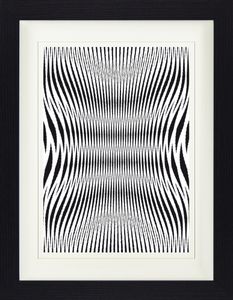 Optische Täuschungen Gerahmtes Bild Mit Edlem Passepartout | Wand-Bilder | Im Bilderrahmen - Geometrische Muster Schwarz Weiss (40 x 30 cm)