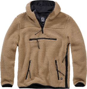 Brandit Hoody / Sweatshirt Teddyfleece Worker Pullover in Camel-M