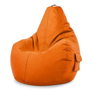 Green Bean© Sitzsack mit Rückenlehne "Cozy" 80x70x90cm - Gaming Chair mit 230L Füllung Kuschelig Weich Waschbar - Bean Bag Bodenkissen Lounge Chair Sitzhocker Relax-Sessel Gamer Gamingstuhl Orange
