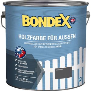 Bondex Holzfarbe für Aussen anthrazit 7,5L Deckfarbe Wetterschutzfarbe