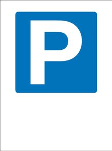 Schild P (Parkplatz), 192x260mm, 1mm dick, selbstklebend