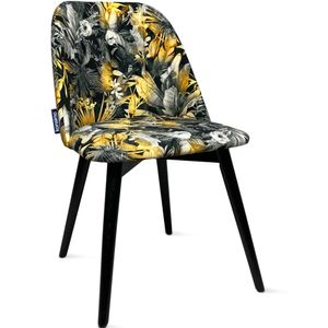 Konsimo Židle "BAKERI", Žlutá, látka/dřevo, skandinávská, 48x86x44 cm