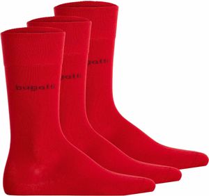 bugatti Pánske ponožky, balenie 3 ks - ponožky Soft Bavlna Uni Basic Red 39-42