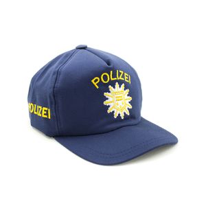 Kid's Shirt 5527 Basecap Polizei für Kinder, Klettverschluss, 47-61 cm, blau/gelb