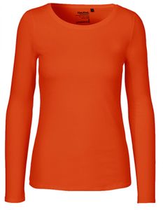 Damen Long Sleeve T-Shirt / 100% Fairtrade-Baumwolle - Farbe: Orange - Größe: L