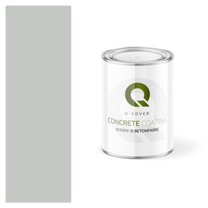 Q-COVER Bodenfarbe Betonfarbe Garagenboden Bodenbeschichtung für Innen- und Außenflächen Kellerfarbe Fußbodenfarbe Hellgrau 0,9L