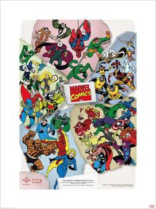 Marvel Comics - bedruckt "Torn Heroes Awards Show" PM10302 (80 cm x 60 cm) (Bunt)