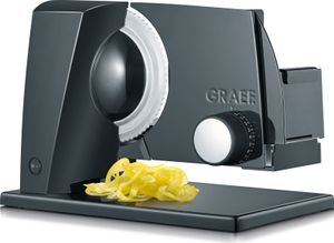 GRAEF Allesschneider SKS100 Linie110 schwarz 343x237x252mm 485g rund Restehalter Kunststofftablett GRAEF Allesschneider SKS100 Linie110 schwarz 343x237x252mm 485g rund Restehalter Kunststofftablett