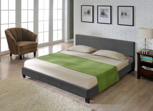 Textil Doppelbett Polsterbett 180x200cm Bettgestell Bett Lattenrost Stoff CORIUM