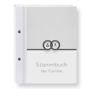 Abverkauf % Stammbuch der Familie Connect grau Stammbücher A5 Familienstammbuch Hochzeit Trauung Stammbaum Reliefeffekt