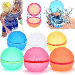 6 Stück Wiederverwendbare Wasserballons,Silikon-Wasserspritzball für Kinder Wasserkampfspiel,Wasserbomben