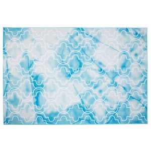 Teppich hellblau 160 x 230 cm marokkanisches Muster Kurzflor ELAZIG