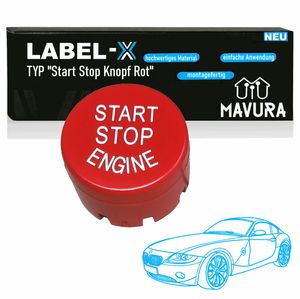 LABEL-X Štart Stop tlačidlo červené vhodné pre BMW F20 F21 F30 F31 F10 F11 F01 X2 X3