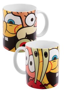 Spongebob Tasse - Allover - Kaffeetasse Becher Kaffeebecher aus Keramik 320 ml
