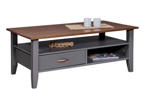 Inter Link Couchtisch LUZERNA Grau Massivholz