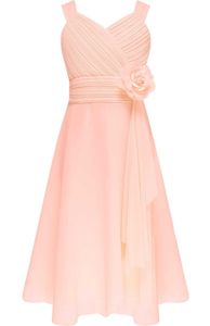 Sommertraum: Elegantes ärmelloses Chiffon-Mädchenkleid (Größe 128 cm) für den Strand und festliche Anlässe!