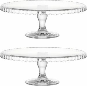 montana: :pati dortový talíř na podstavci, sada 2 kusů, dortový talíř, dortový stojan, servírovací talíř, dortový talíř, sklo, Ø 32 cm, 046876